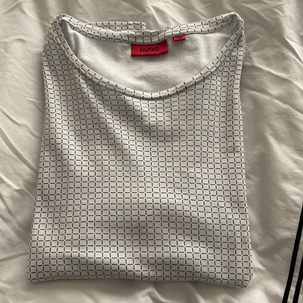 Hugo Boss white tile tee